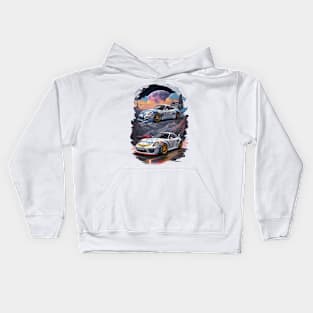 Vintage Racing Cars Space Scene Kids Hoodie